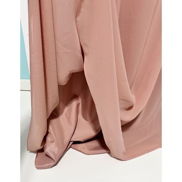 Sorella Vita Classic Lace-Up Back Chiffon Bridesmaid‎ Dress Gown Pink Size 12 - Picture 6 of 14